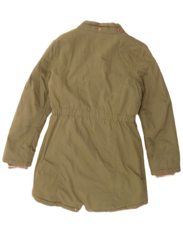 John Lewis Girls Sherpa Parka Jacket 12-13 Years Green Cotton