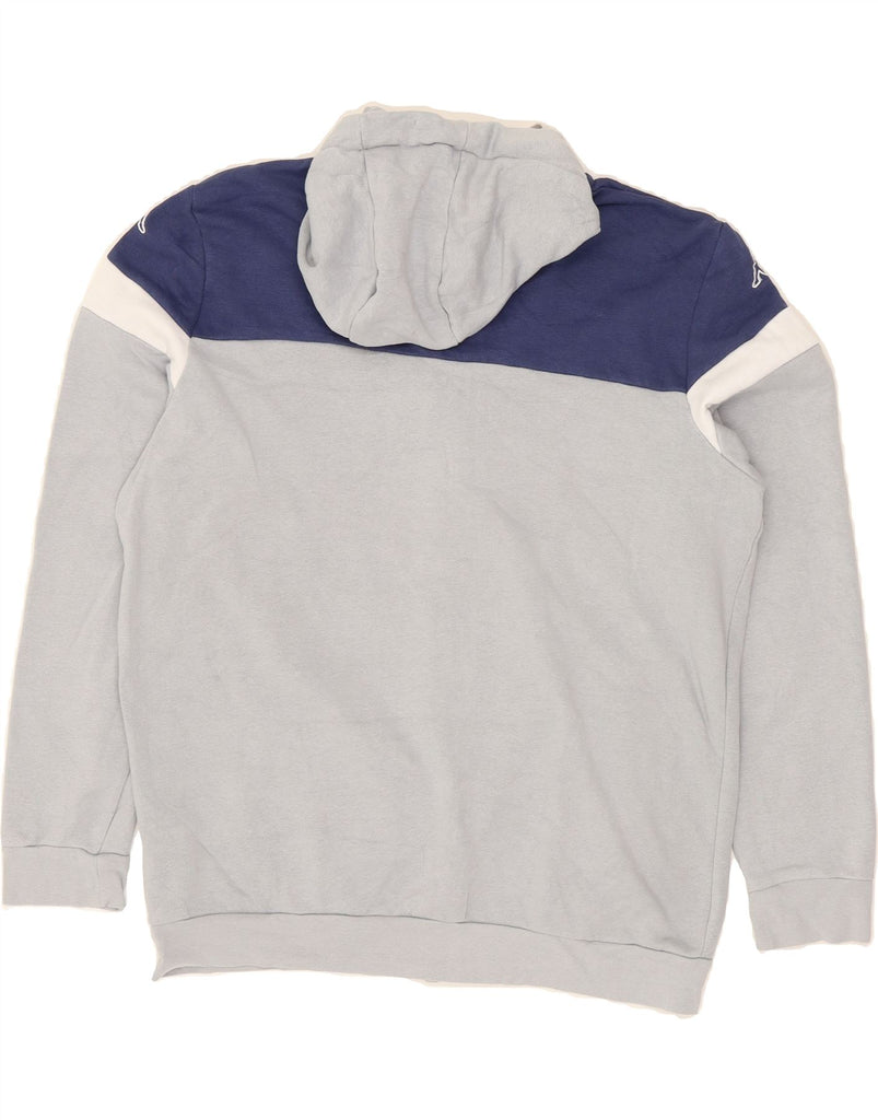 KAPPA Mens Zip Hoodie Sweater Large Grey Colourblock Cotton Vintage Kappa and Second-Hand Kappa from Messina Hembry 