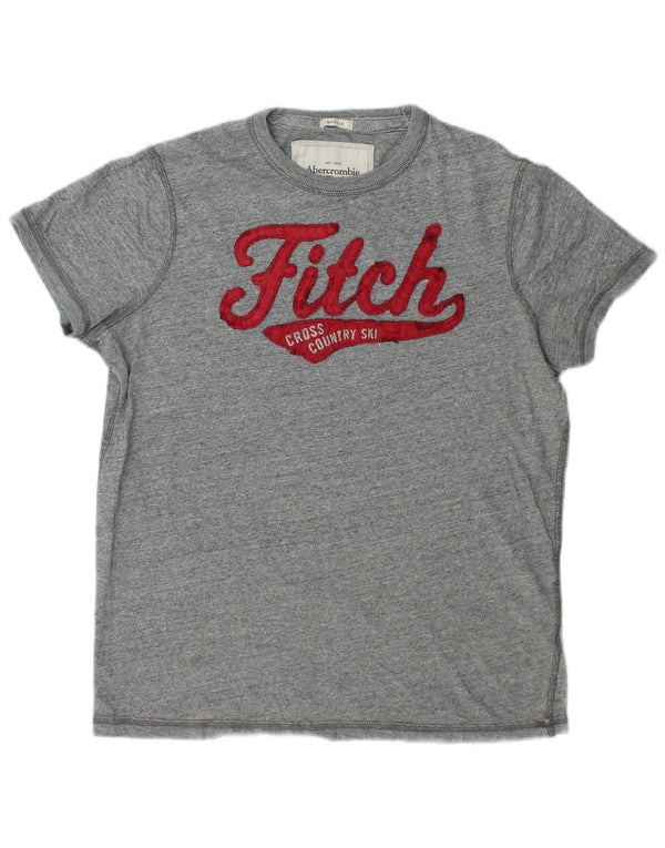 Abercrombie & Fitch Mens Graphic T-Shirt Top Medium Grey Cotton