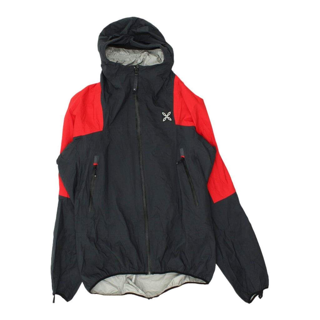 Montura Mens Black Red Nylon Hooded Rain Jacket | Activewear Outdoor Hiking VTG | Vintage Messina Hembry | Thrift | Second-Hand Messina Hembry | Used Clothing | Messina Hembry 