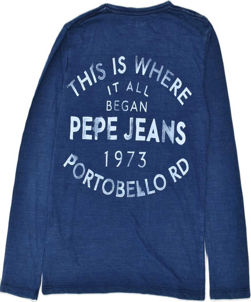 PEPE JEANS Boys Graphic Top Long Sleeve 10-11 Years Blue Cotton | Vintage | Thrift | Second-Hand | Used Clothing | Messina Hembry 