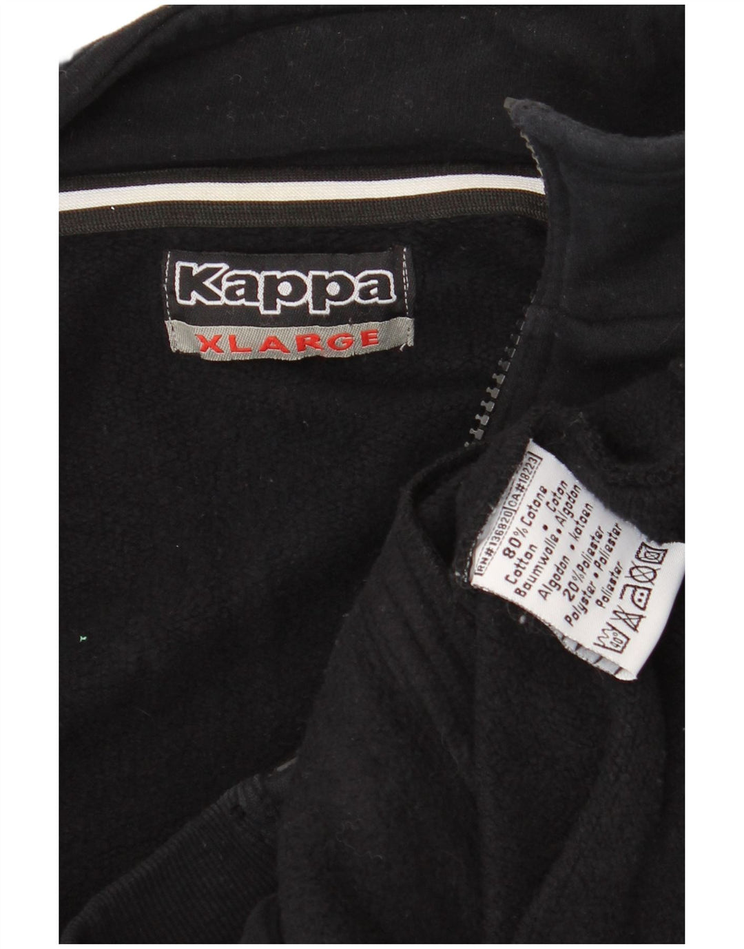Kappa Mens Tracksuit Top Jacket XL Black Cotton