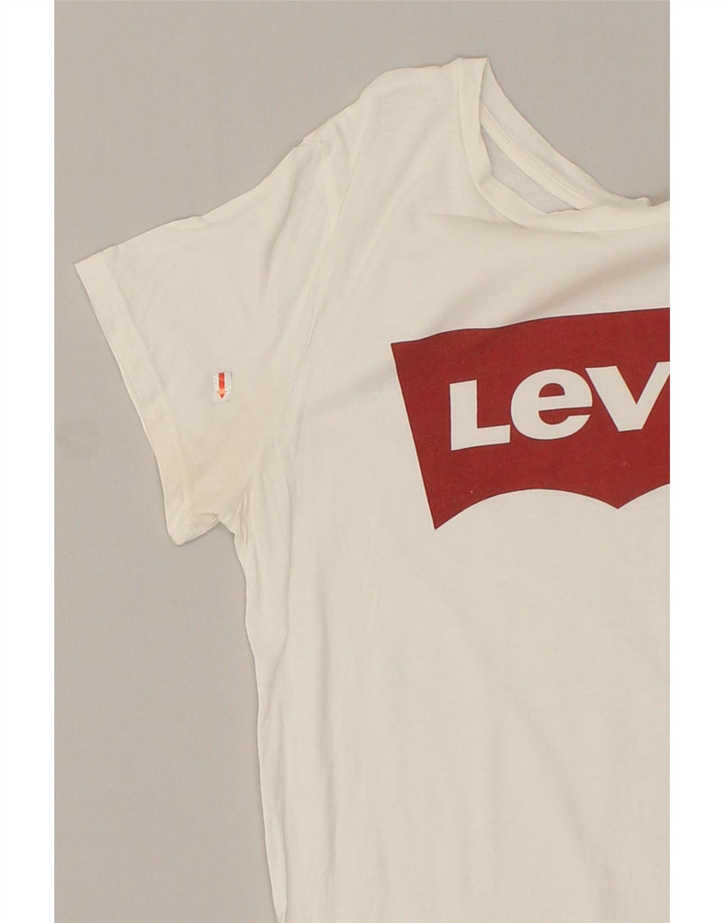 LEVI'S Mens Graphic T-Shirt Top Medium White Cotton Vintage Levi's and Second-Hand Levi's from Messina Hembry 