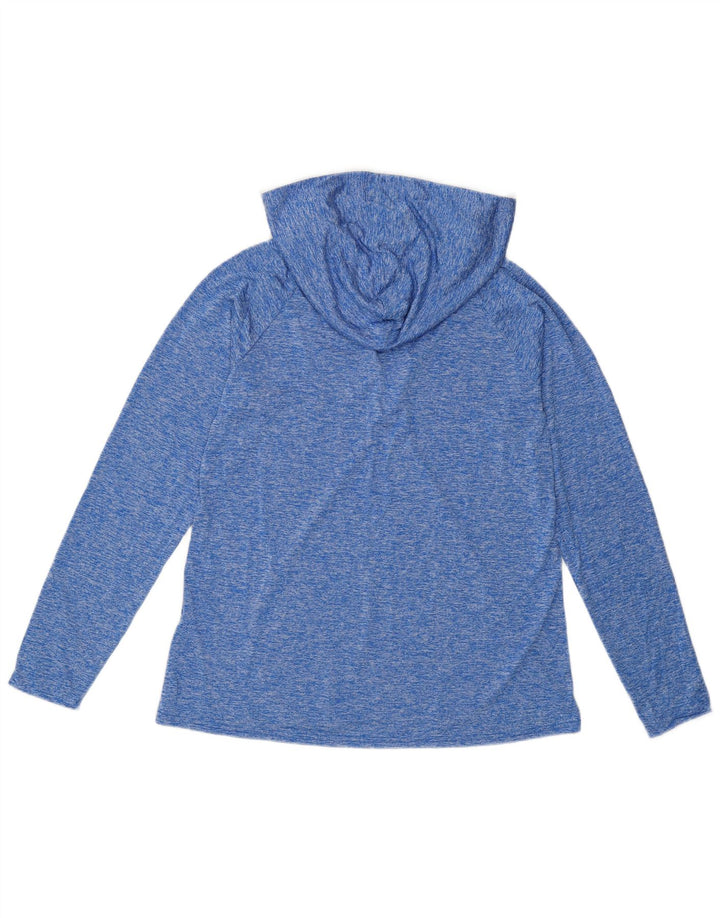 Under Armour Womens Hooded Top Long Sleeve UK 16 Large Blue Polyester