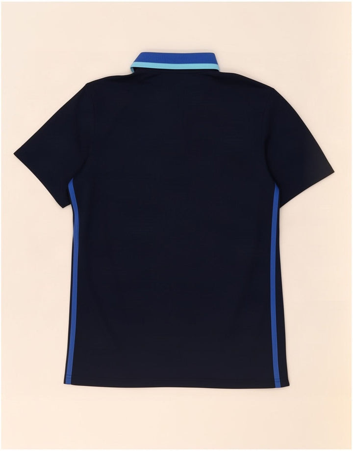 Adidas Mens Climalite Polo Shirt Medium Navy Blue Striped Polyester