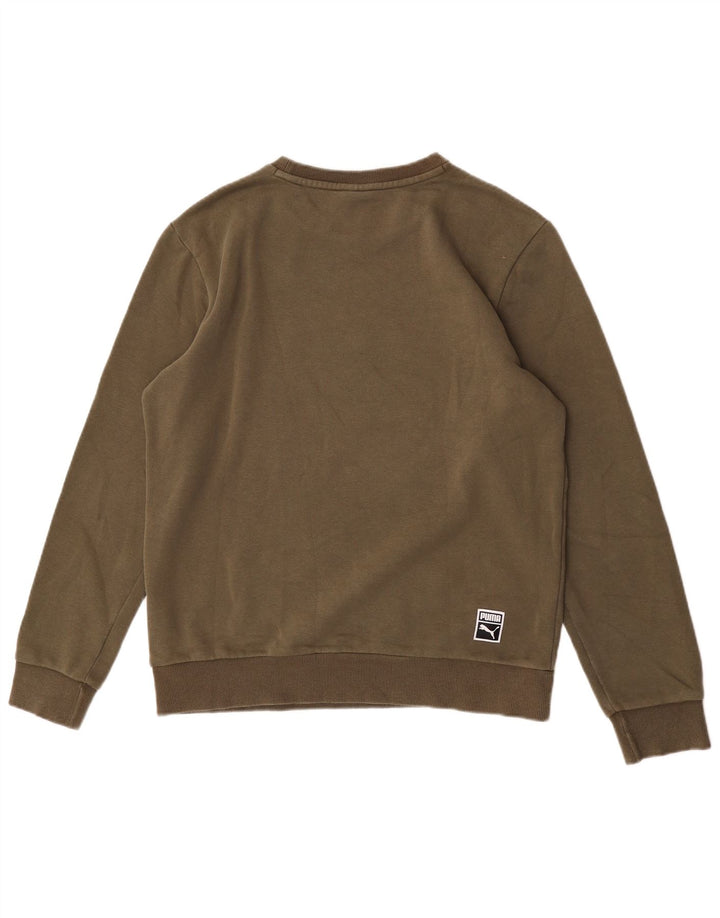 Puma Mens Graphic Sweatshirt Jumper Medium Khaki Cotton