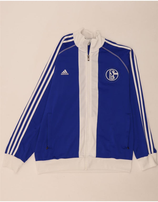 Adidas Mens Tracksuit Top Jacket Large Blue Colourblock Polyester