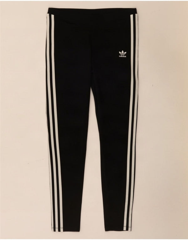 Adidas Womens Leggings UK 12 Medium Black Cotton