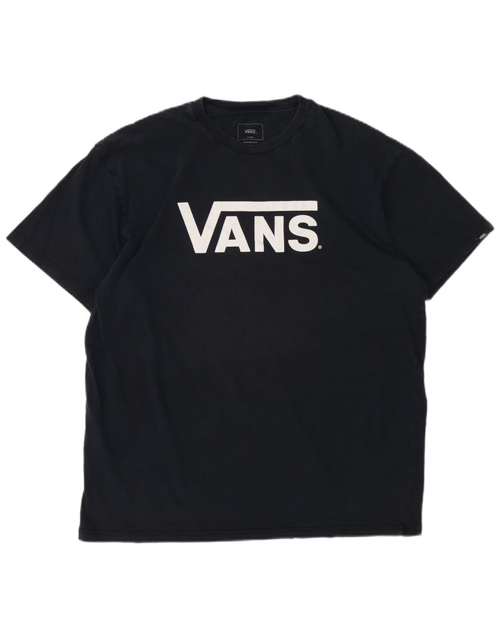 VANS Mens Classic Fit Graphic T-Shirt Top Large Navy Blue Cotton