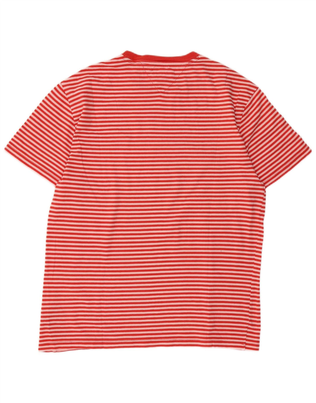 Tommy Hilfiger Mens T-Shirt Top Large Red Striped Cotton