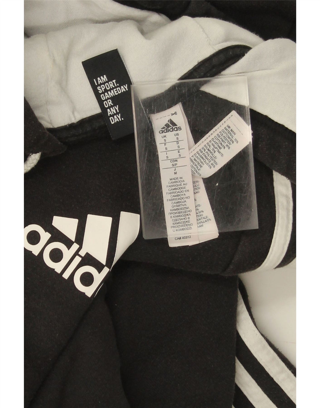 ADIDAS Mens Hoodie Jumper Small Black Cotton Vintage Adidas and Second-Hand Adidas from Messina Hembry 
