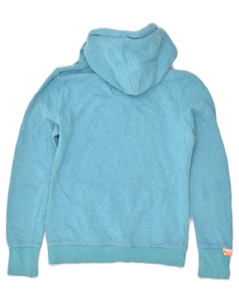 SUPERDRY Womens Graphic Hoodie Jumper UK 10 Small Blue Cotton | Vintage Superdry | Thrift | Second-Hand Superdry | Used Clothing | Messina Hembry 