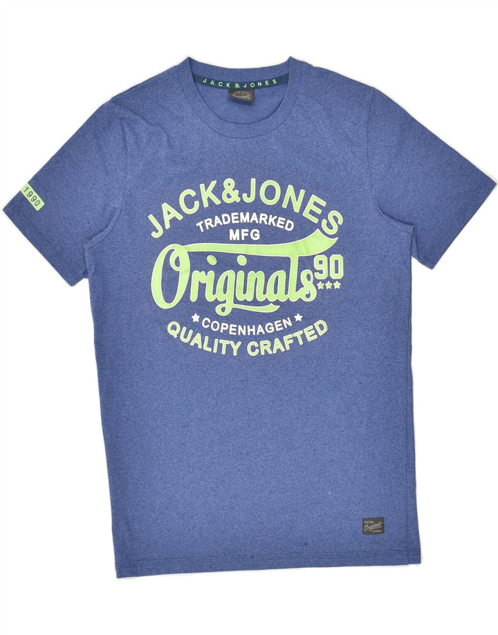 JACK & JONES Mens Graphic T-Shirt Top Small Blue | Vintage Jack & Jones | Thrift | Second-Hand Jack & Jones | Used Clothing | Messina Hembry 