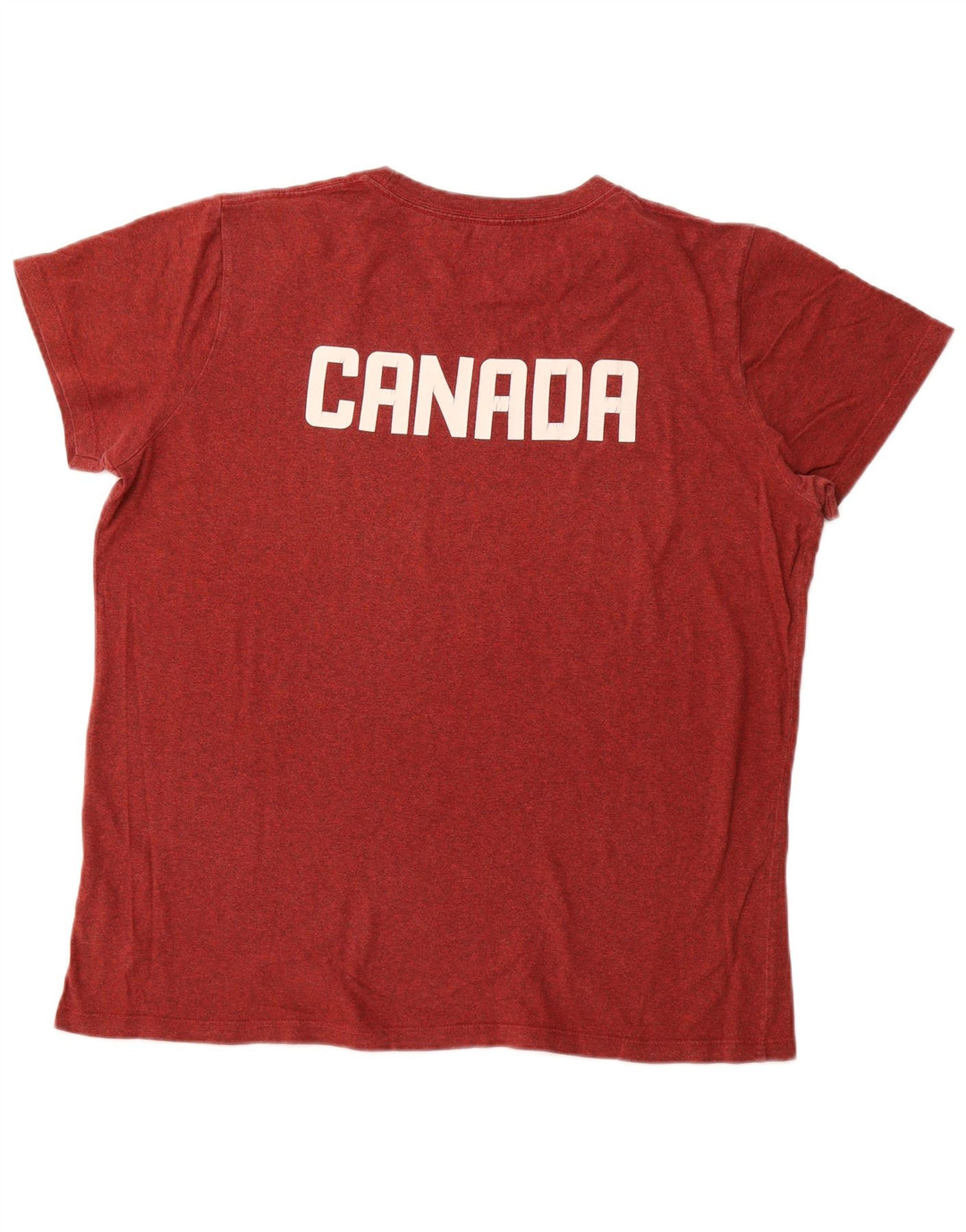Roots Womens Canada Graphic T-Shirt Top XL Burgundy Flecked Cotton