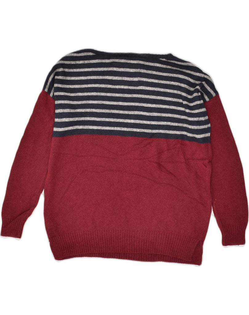 JACK WILLS Womens Oversized Boat Neck Jumper Sweater UK 10 Small Maroon | Vintage Jack Wills | Thrift | Second-Hand Jack Wills | Used Clothing | Messina Hembry 