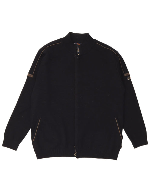 Re Del Mare Mens Cardigan Sweater XL Navy Blue Merino Wool