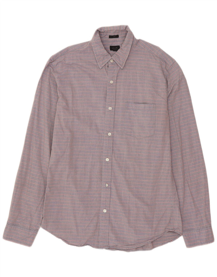 J. CREW Mens Slim Fit Shirt Medium Grey Striped Cotton