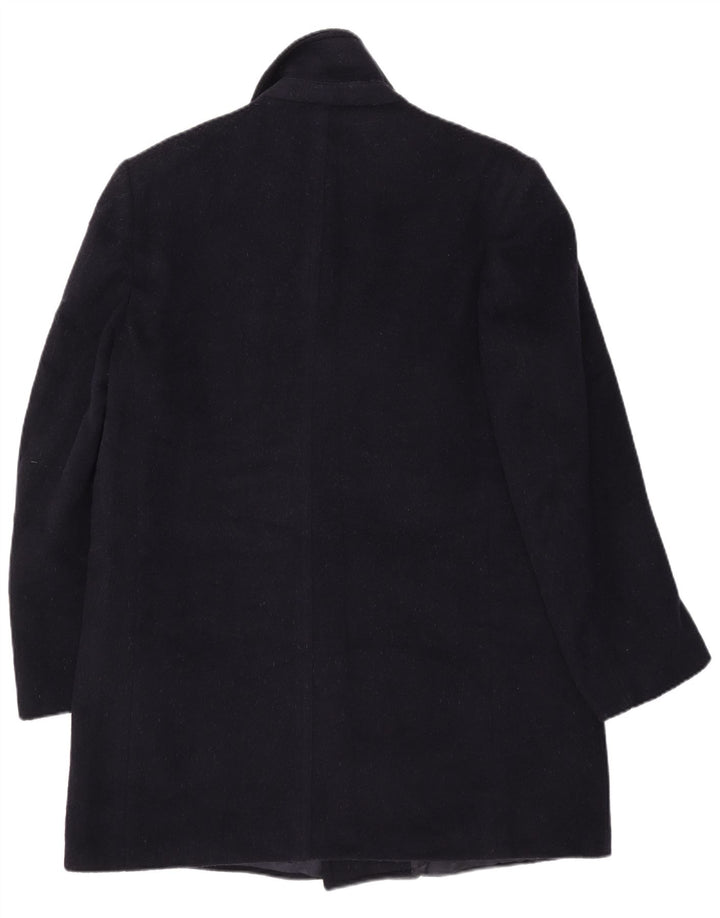 Facis Mens Double Breasted Coat IT 46 Small Navy Blue Wool