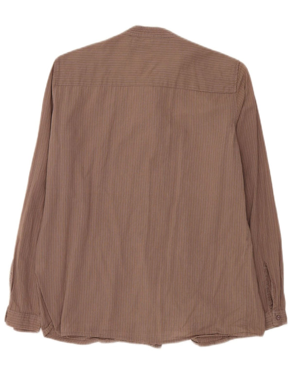 Zara Womens Tuxedo Shirt UK 12 Medium Brown Striped