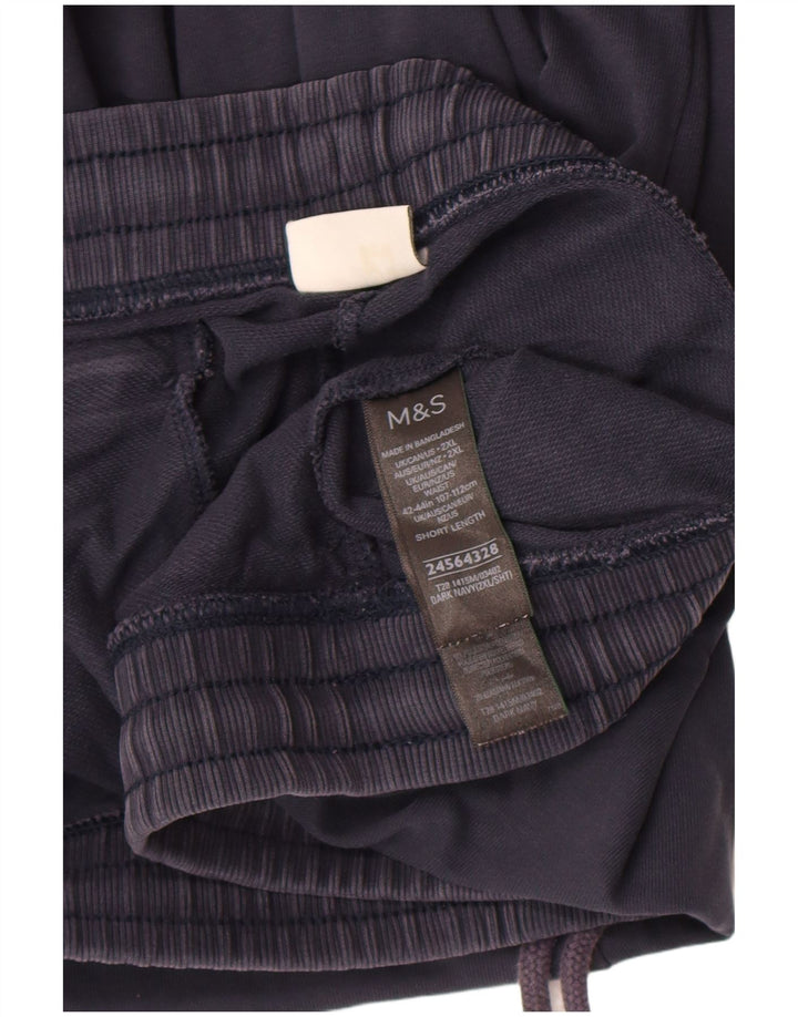Marks & Spencer Mens Tracksuit Trousers 2XL Navy Blue Cotton