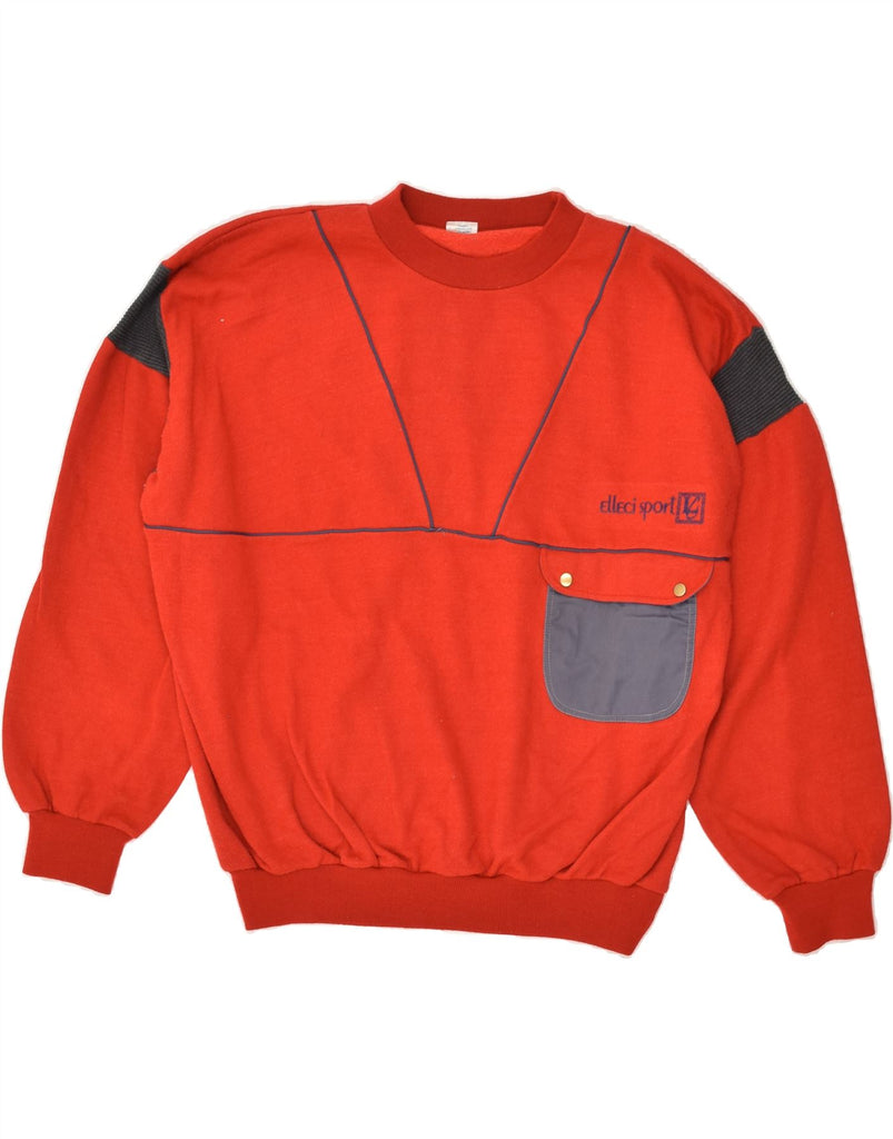 VINTAGE Mens Sweatshirt Jumper IT 50 Medium Red Cotton | Vintage Vintage | Thrift | Second-Hand Vintage | Used Clothing | Messina Hembry 