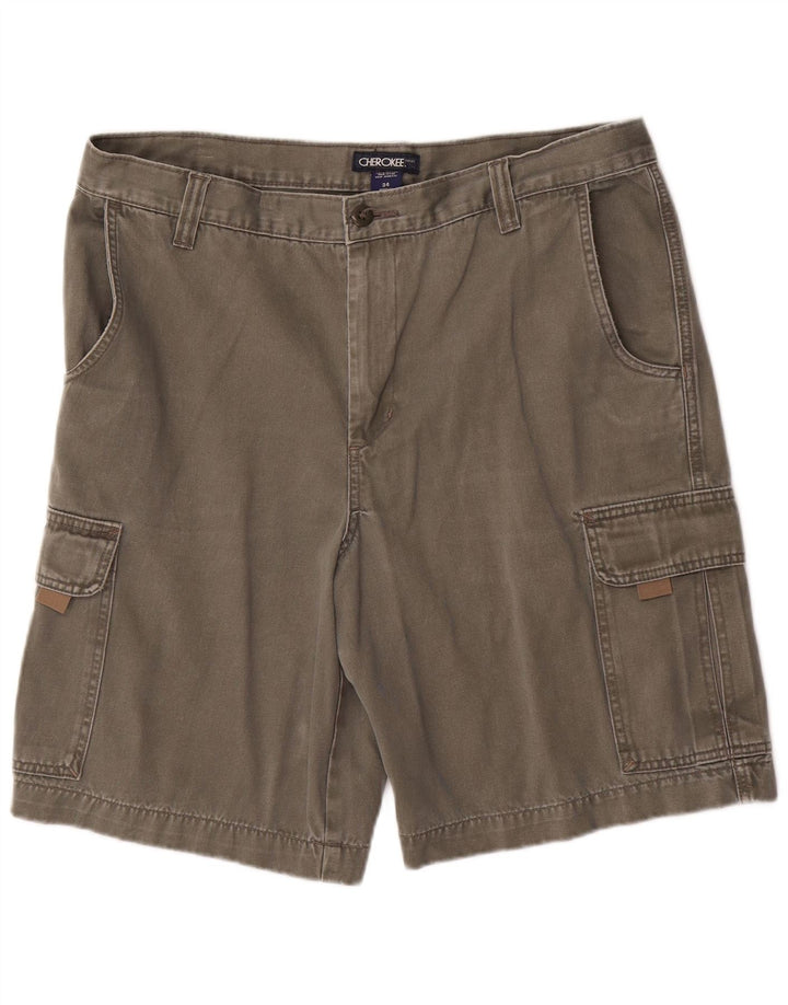 CHEROKEE Mens Cargo Shorts W34 Large Grey Cotton
