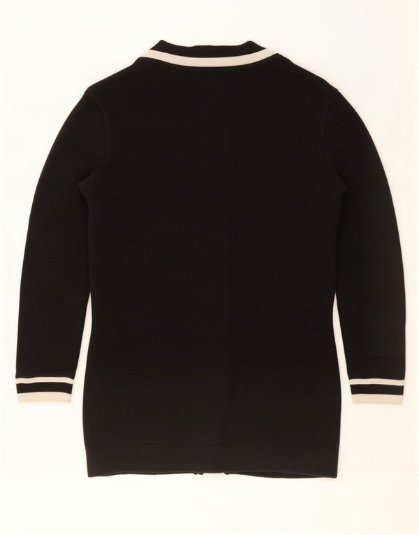Zara Mens Open Cardigan Sweater Medium Black Colourblock Cotton