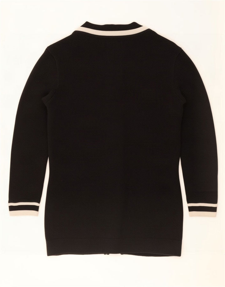 Zara Mens Open Cardigan Sweater Medium Black Colourblock Cotton