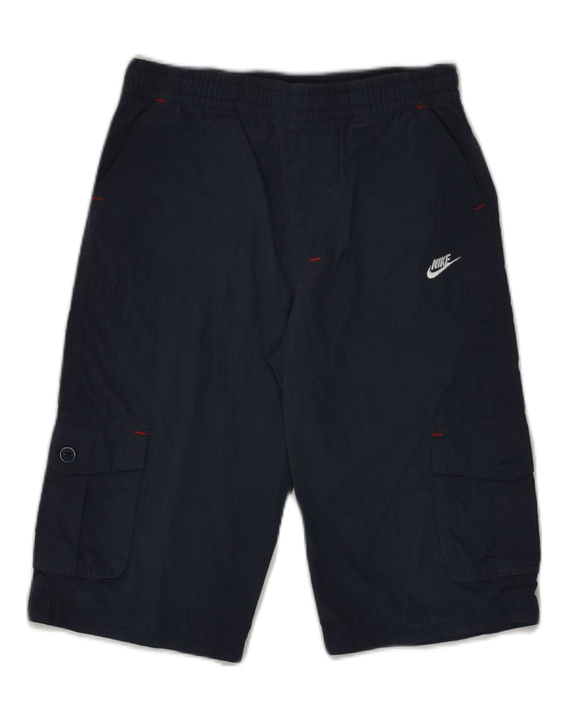 NIKE Boys Sport Shorts 7-8 Years XL Navy Blue Polyester | Vintage Nike | Thrift | Second-Hand Nike | Used Clothing | Messina Hembry 