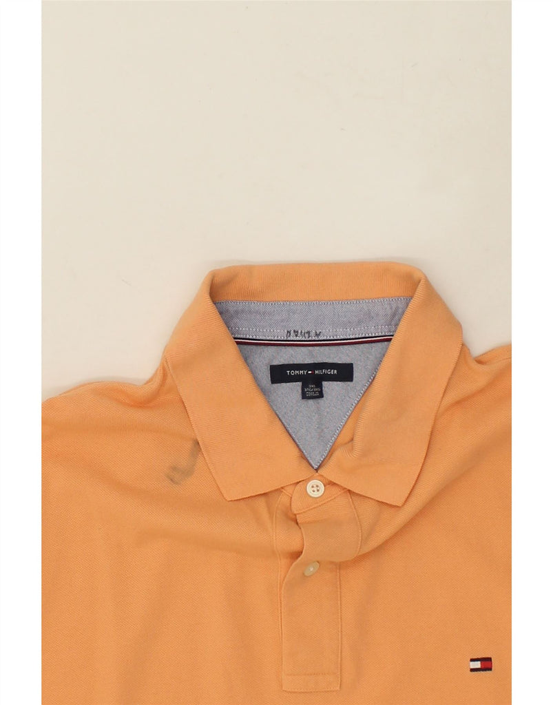 TOMMY HILFIGER Mens Tall Polo Shirt 3XL Yellow Cotton | Vintage Tommy Hilfiger | Thrift | Second-Hand Tommy Hilfiger | Used Clothing | Messina Hembry 