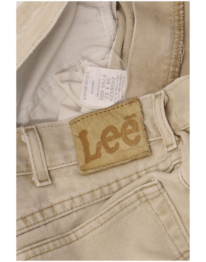 Lee Mens Straight Jeans W36 L32 Beige Cotton