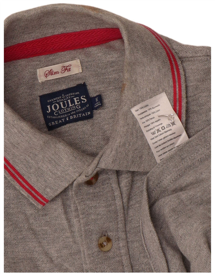 Joules Mens Slim Fit Polo Shirt Medium Grey Cotton