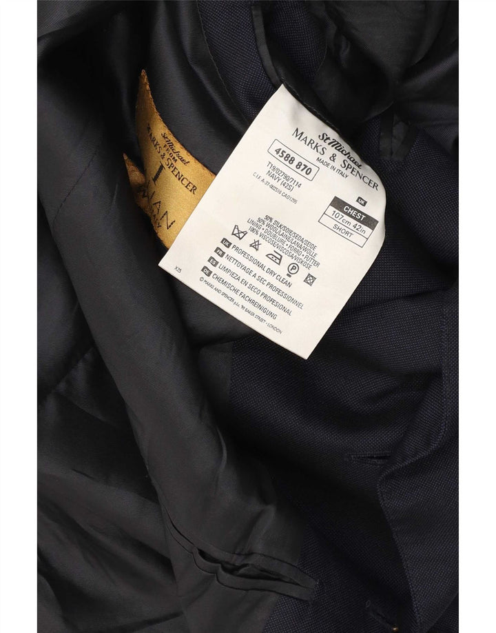 Marks & Spencer Mens St. Michael Blazer Jacket UK 42 Large Navy Blue