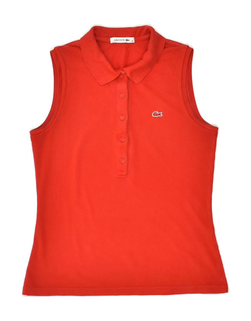 LACOSTE Womens Sleeveless Polo Shirt Size 38 Medium Red Cotton | Vintage Lacoste | Thrift | Second-Hand Lacoste | Used Clothing | Messina Hembry 