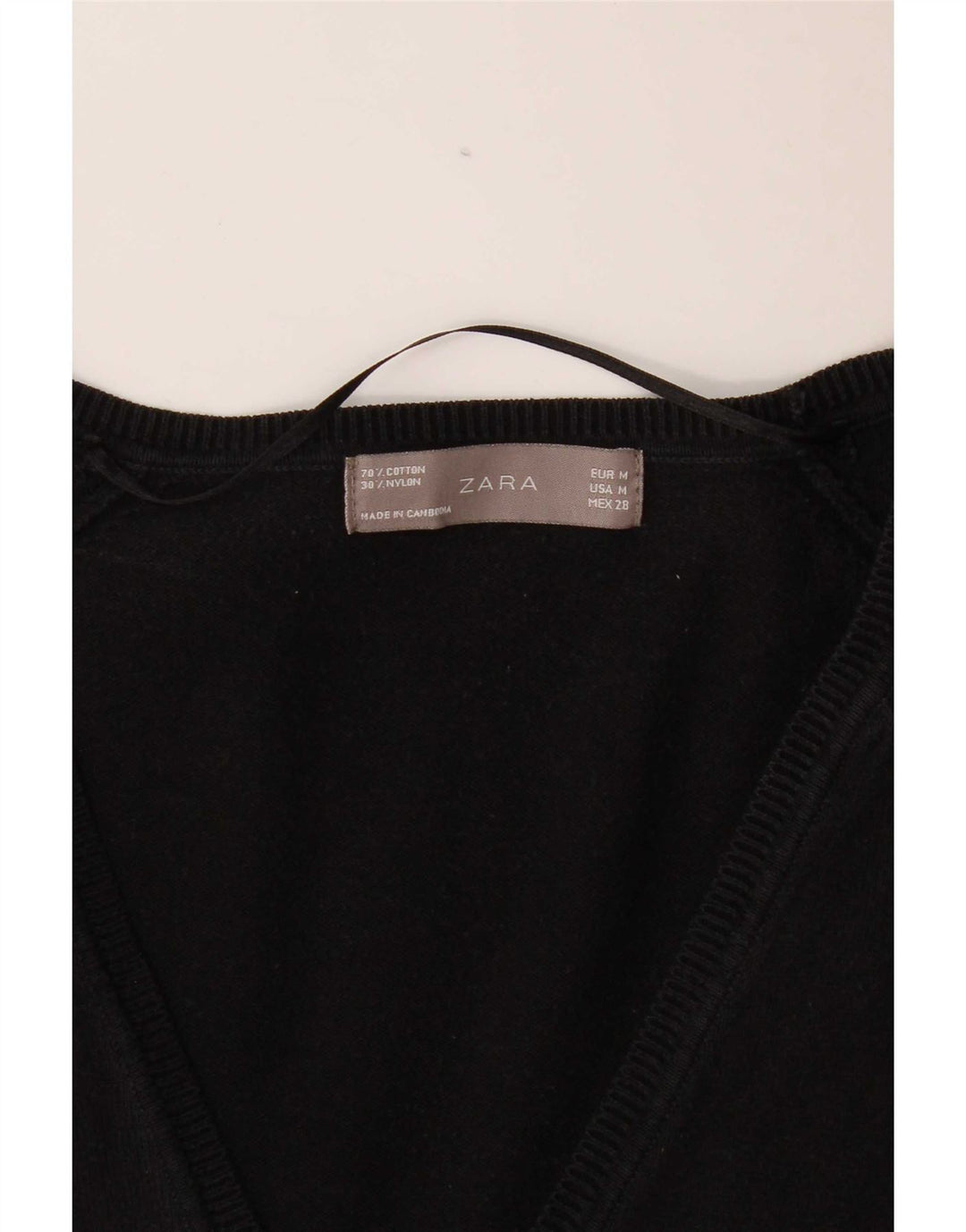 Zara Womens Cardigan Sweater UK 12 Medium Black Cotton
