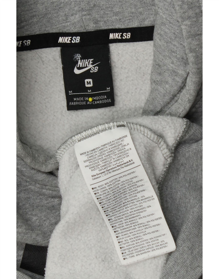 Nike Mens Graphic Hoodie Jumper Medium Grey Cotton
