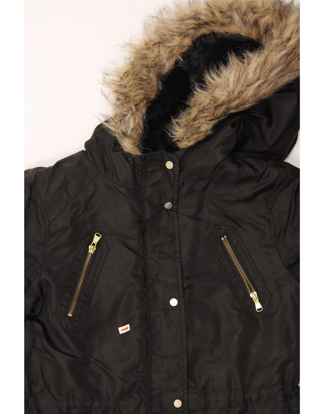 OASIS Womens Loose Fit Hooded Windbreaker Coat UK 10 Small Black Polyester Vintage Oasis and Second-Hand Oasis from Messina Hembry 