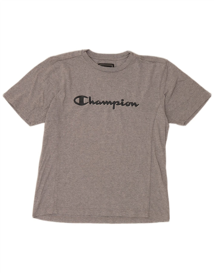 CHAMPION Mens Graphic T-Shirt Top Medium Grey Cotton