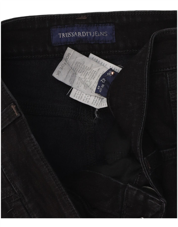 Trussardi Mens Straight Jeans W40 L30 Black Cotton