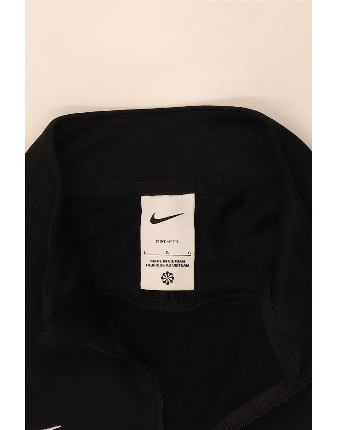 Nike Mens Dri Fit Zip Neck Pullover Tracksuit Top Large Black Colourblock