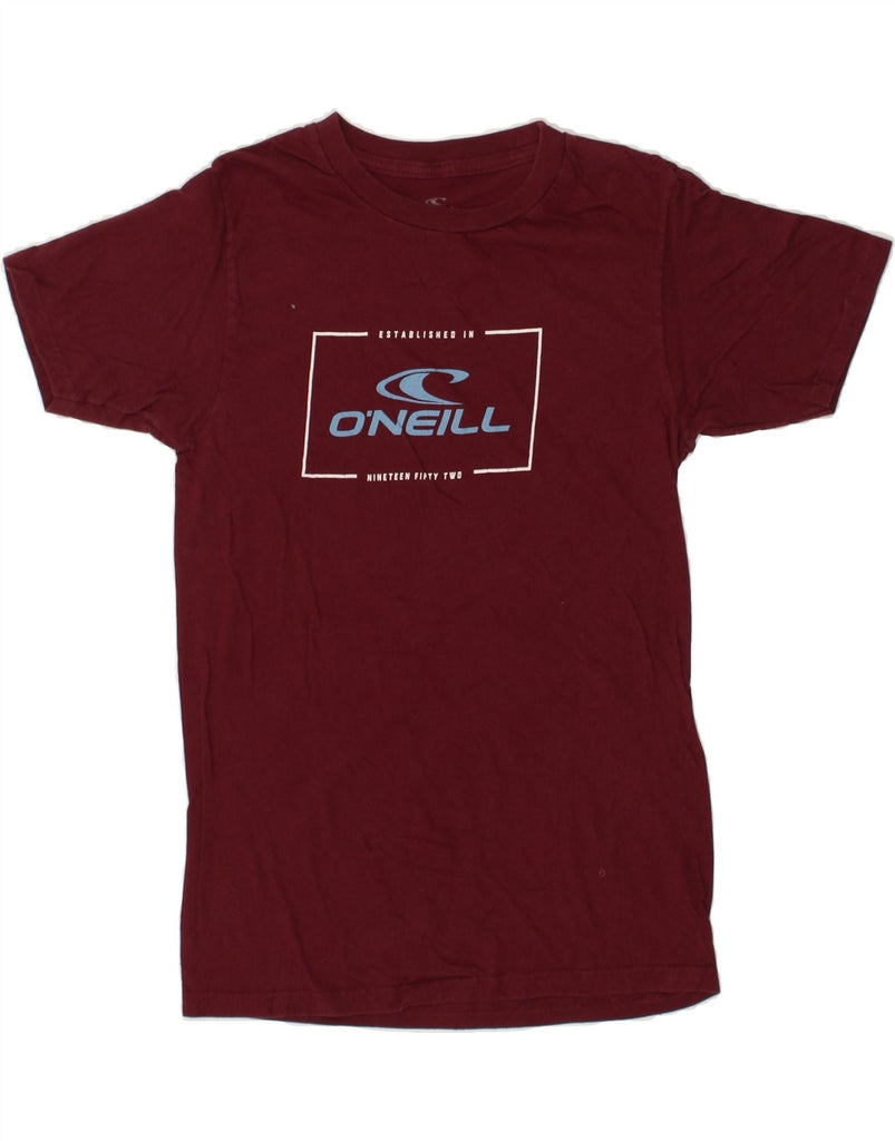 O'NEILL Mens Modern Fit Graphic T-Shirt Top Small Burgundy Cotton | Vintage O'Neill | Thrift | Second-Hand O'Neill | Used Clothing | Messina Hembry 