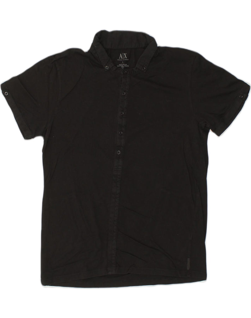 ARMANI Mens Polo Shirt Large Black | Vintage Armani | Thrift | Second-Hand Armani | Used Clothing | Messina Hembry 