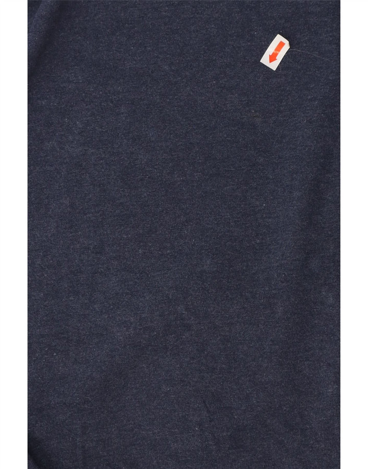 CALVIN KLEIN Mens Graphic Top Long Sleeve Small Navy Blue Cotton