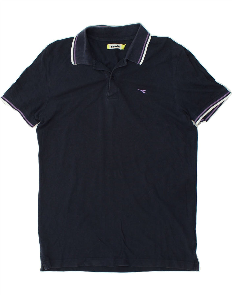 DIADORA Mens Polo Shirt Large Navy Blue Cotton | Vintage Diadora | Thrift | Second-Hand Diadora | Used Clothing | Messina Hembry 