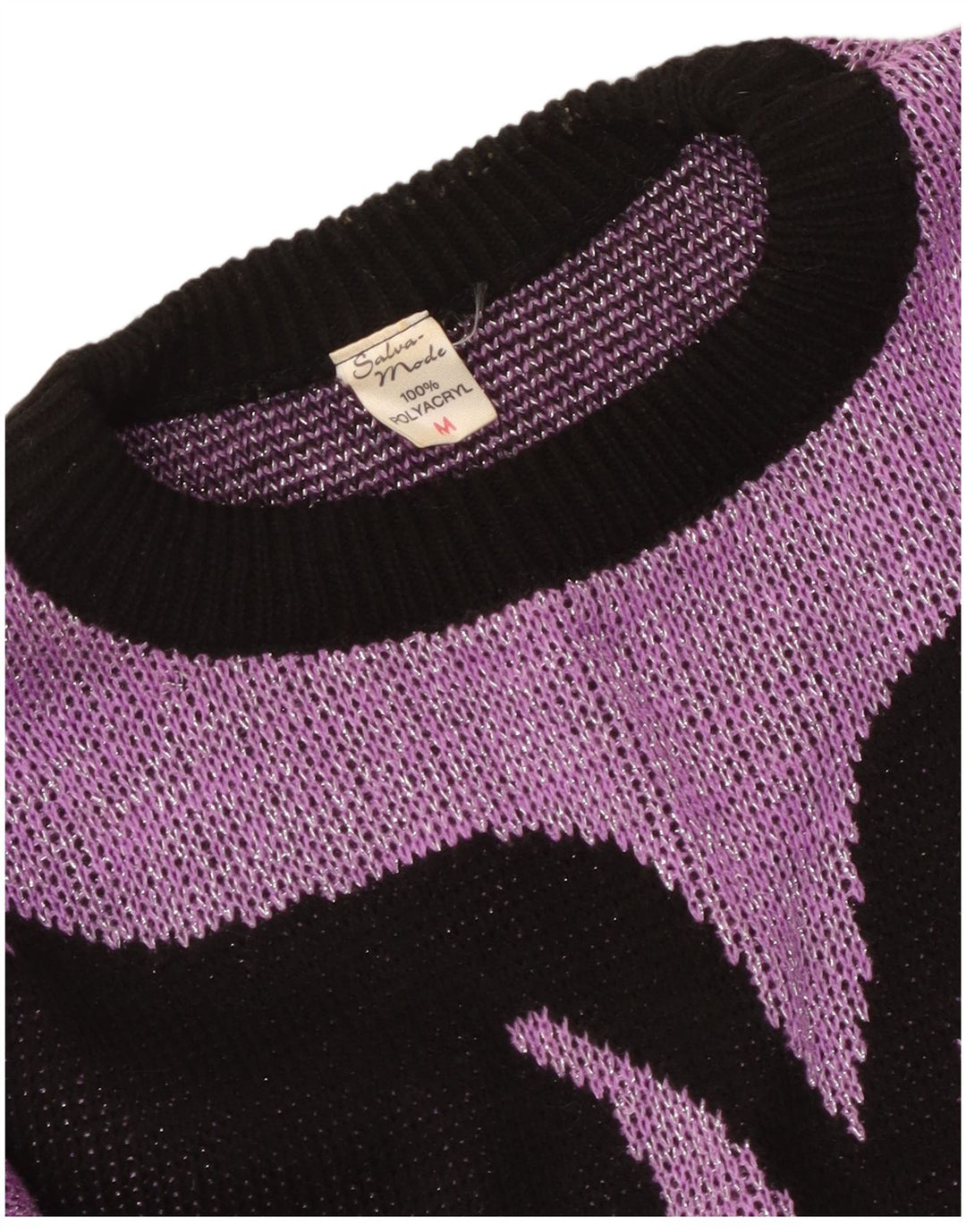 Vintage Womens Abstract Pattern Jumper Dress UK 14 Medium Purple