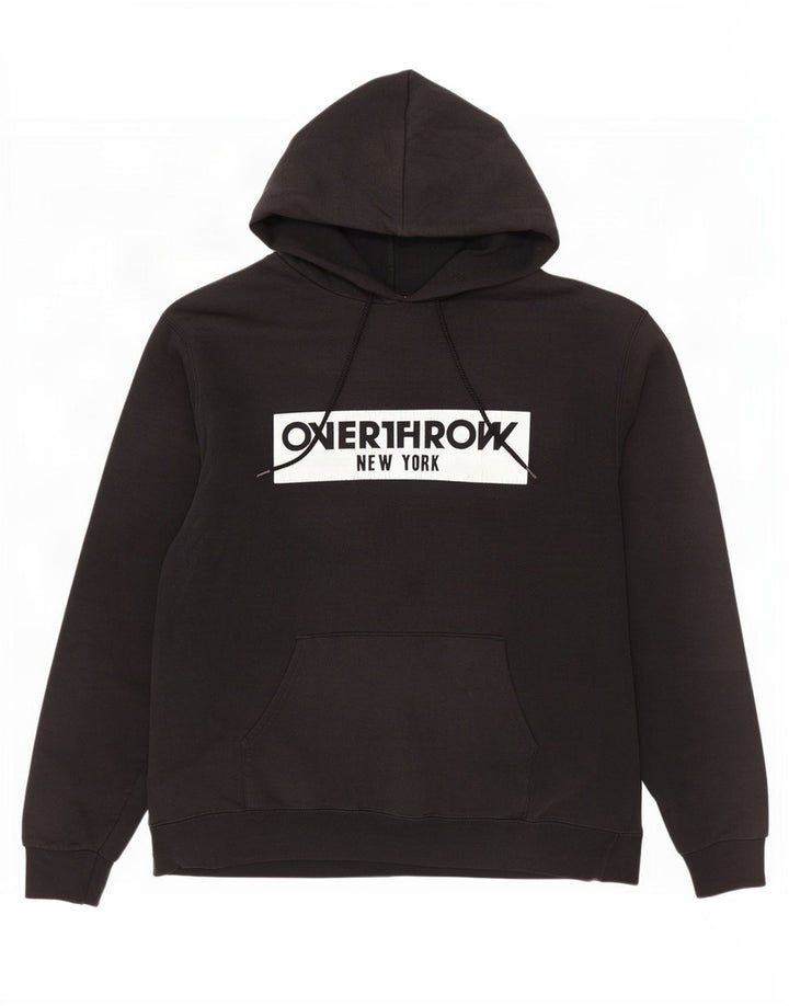 Champion Mens Graphic Hoodie Jumper Large Black