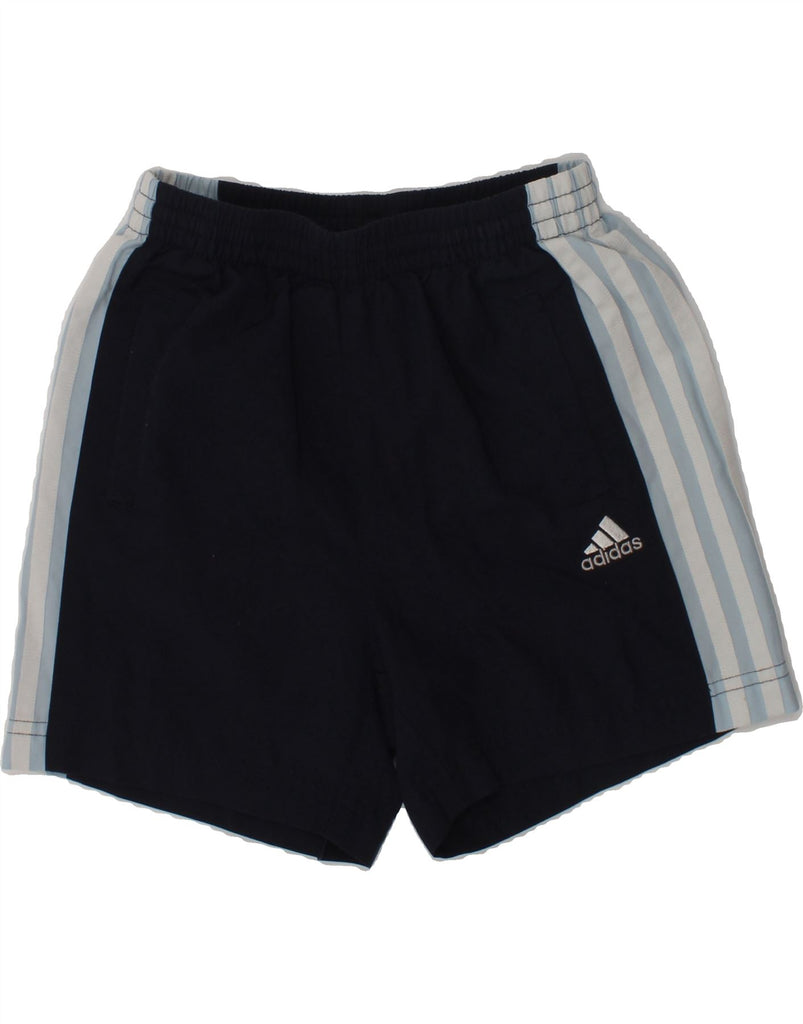 ADIDAS Boys Sport Shorts 5-6 Years Navy Blue Colourblock Polyester | Vintage Adidas | Thrift | Second-Hand Adidas | Used Clothing | Messina Hembry 