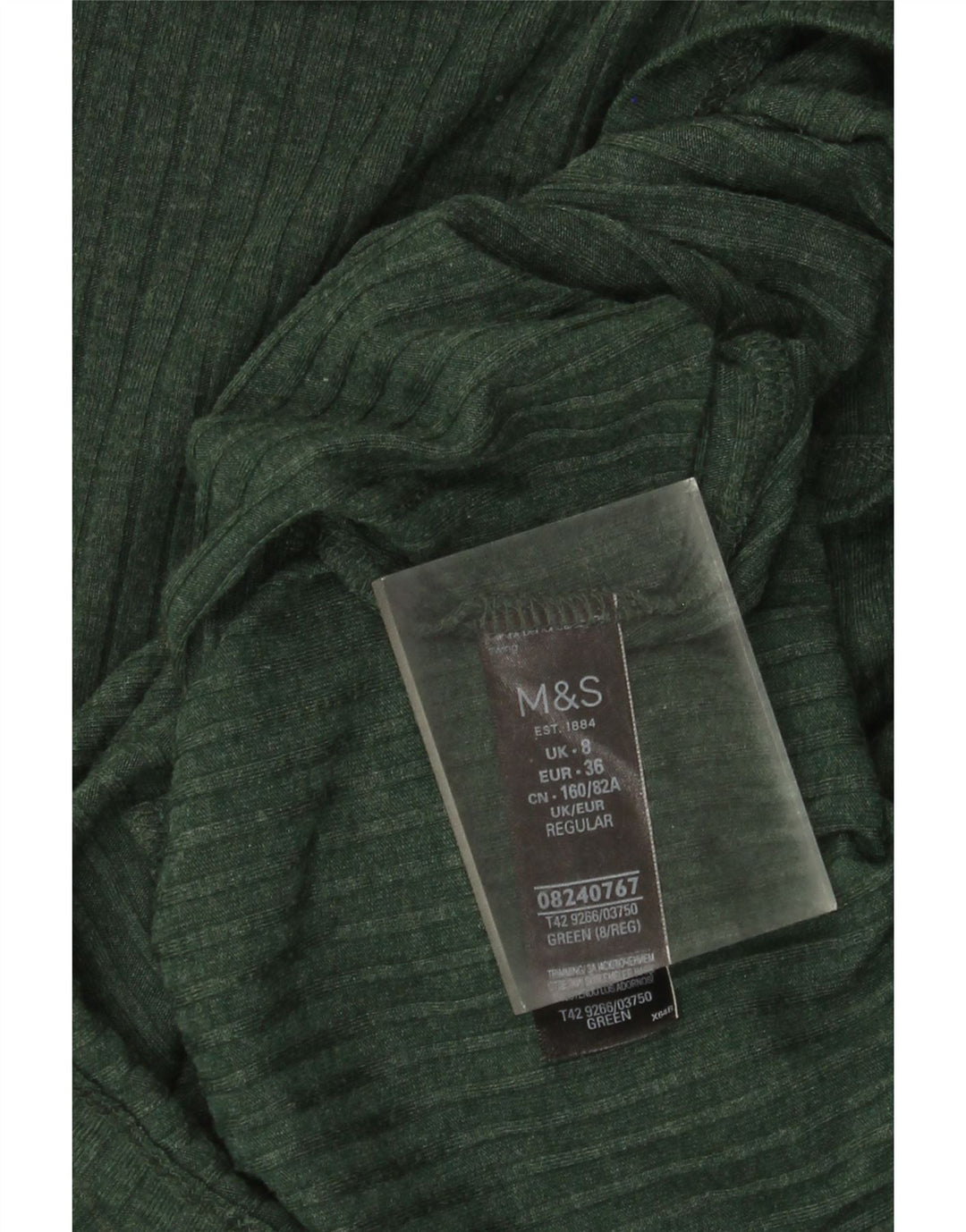 Marks & Spencer Womens Long Sleeve Jumper Dress UK 8 Small Green Polyester