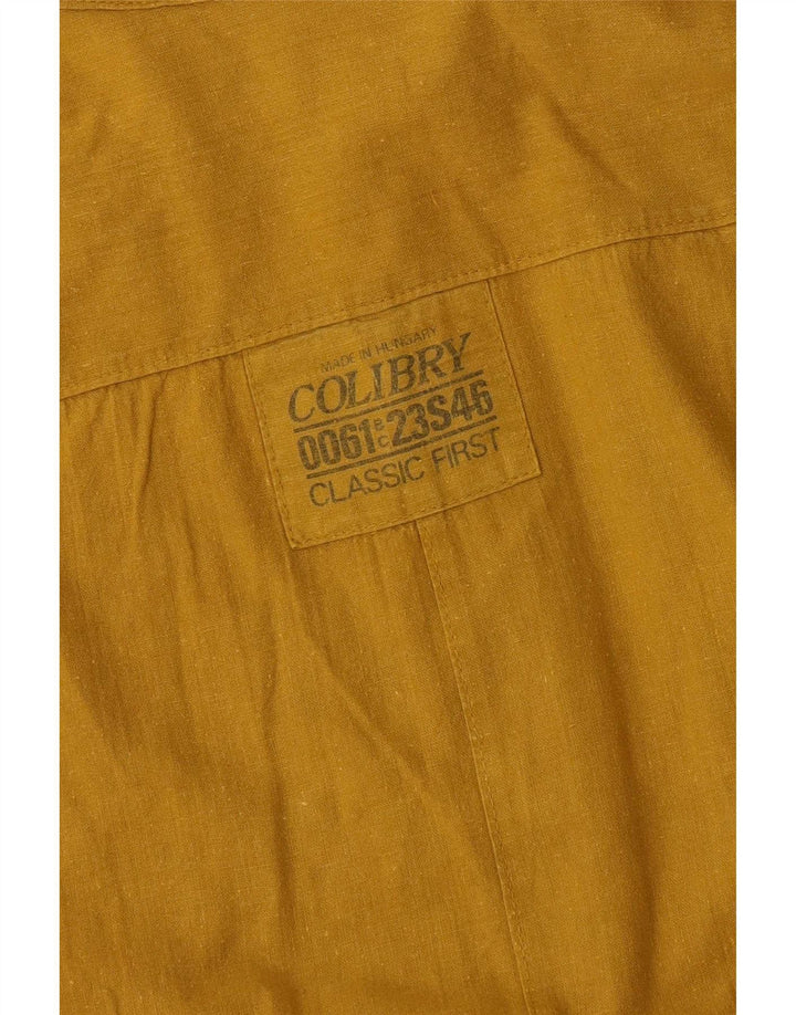 Vintage Mens Short Sleeve Shirt XL Yellow