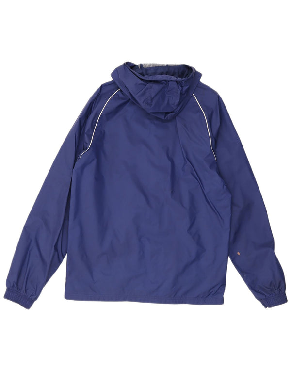 Adidas Mens Graphic Hooded Rain Jacket UK 36 Small Blue Nylon